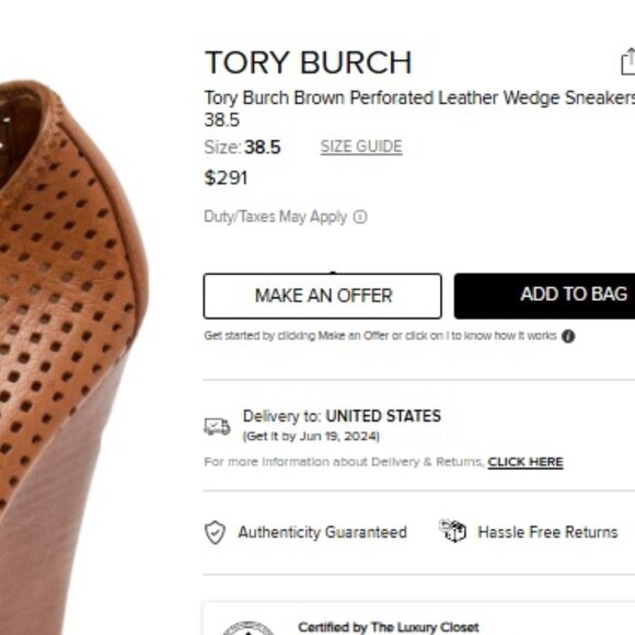 Super Price TORY BURCH All Leathert Shoes from Nordstrom Size 8 $275 - Picture 11 of 11